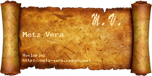Metz Vera névjegykártya